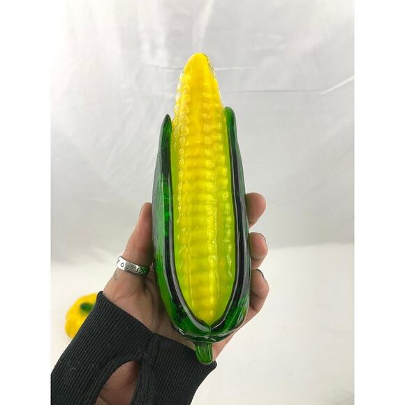 VTG Murano Style Hand Blown Glass Fruits & Vegetables Apple Squash Banana Corn - Picture 7 of 14